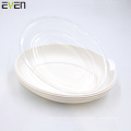 Eco Friendly Compostable Oval Bento Boxes Sugarcane Bagasse Take Out Food Container With Lids